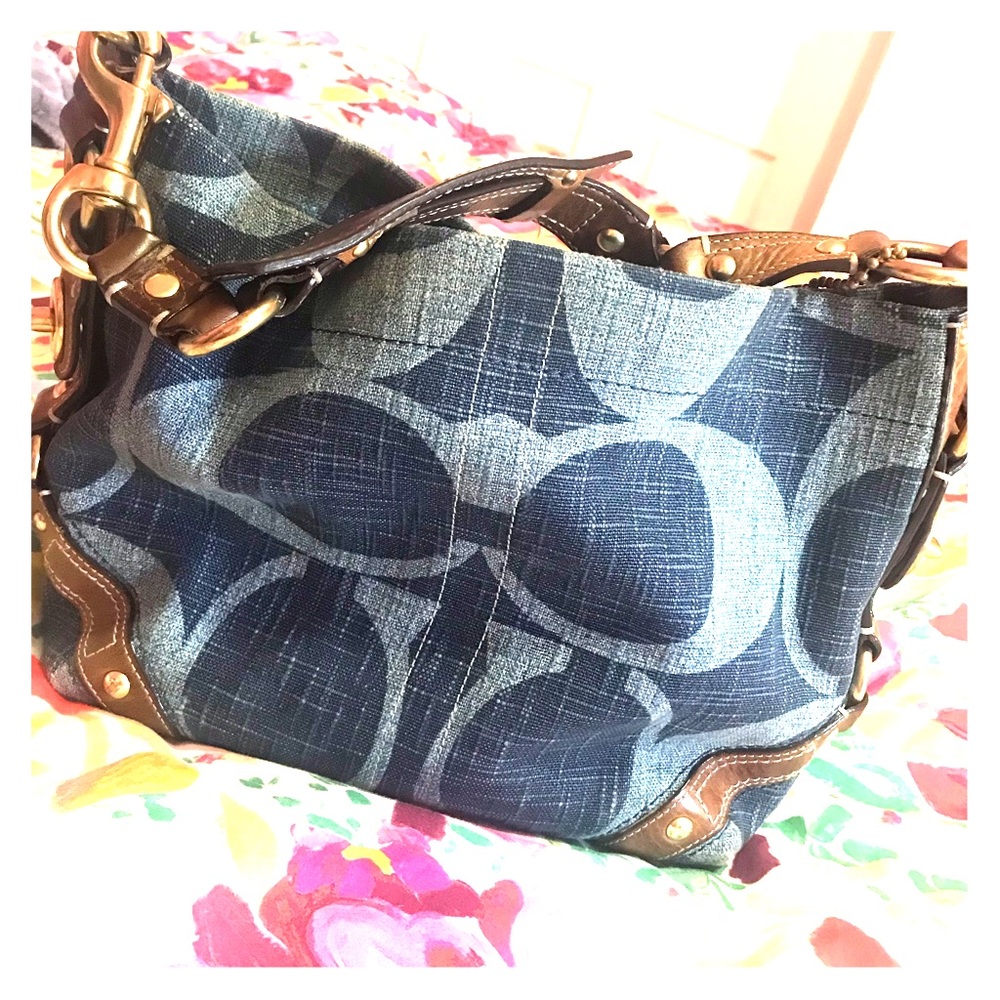Coach Women’s Denim Trim Shoulder Bag